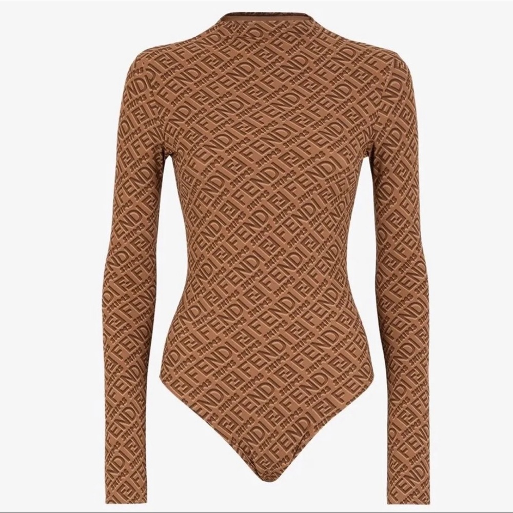 SIZE M - SKIMS X FENDI MOCK NECK LONG SLEEVE BODYSUIT CALIFORNIA